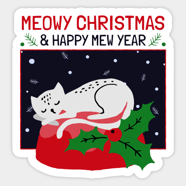 Meowy Christmas & Happy Cat Year Sticker by MrDrajan